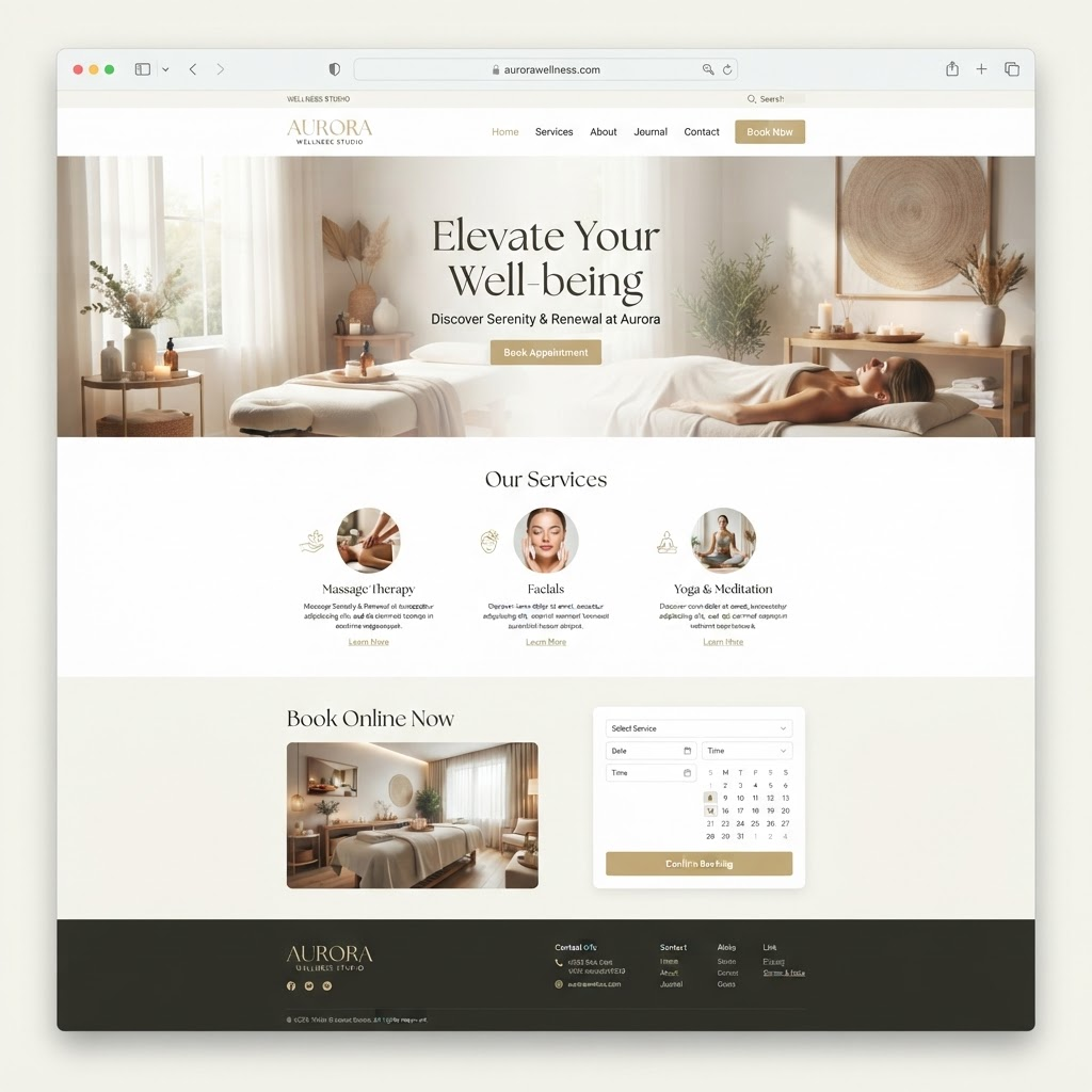 Concept homepage design for a local service business